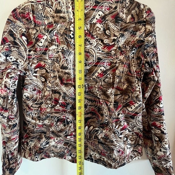 Additions by CHICO’s Cotton Paisley Blazer Lightweight Jacket Sz 0 USA XS (4/6) - Picture 4 of 12